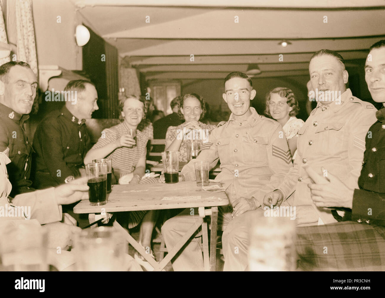 Warrant Officers' Club Garrison Club at German colony, Jerusalem Tea during interval, Jerusalem, Israel Stock Photo