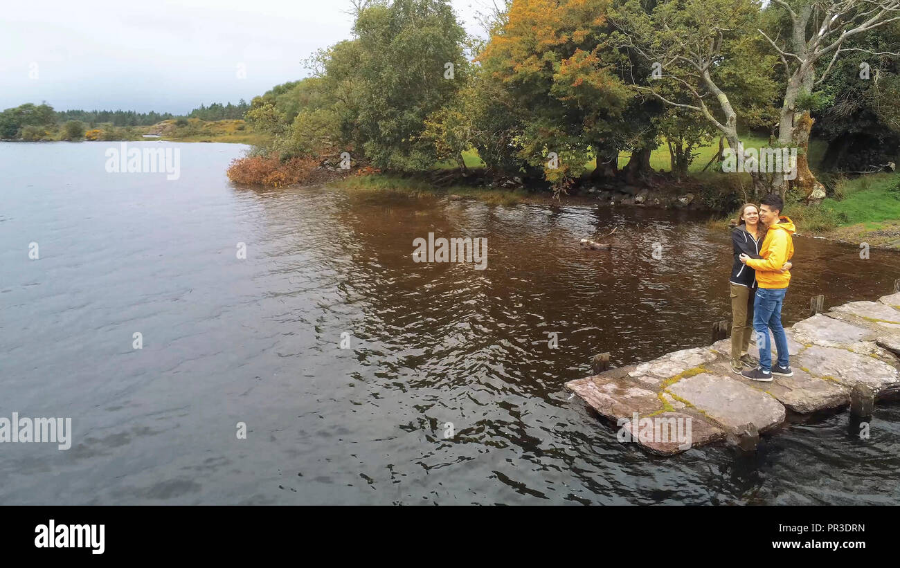 Flight over small mountain lake hi res stock photography and images Alamy