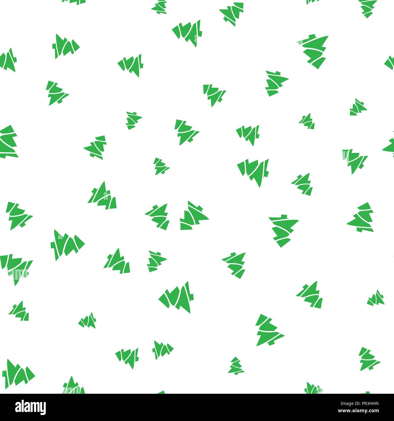 Green Christmas tree seamless pattern. Isolated on a white background ...