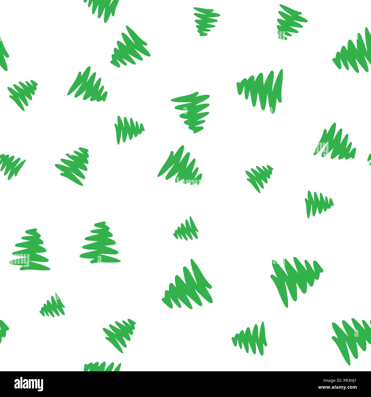 Green Christmas tree seamless pattern. Isolated on a white background ...