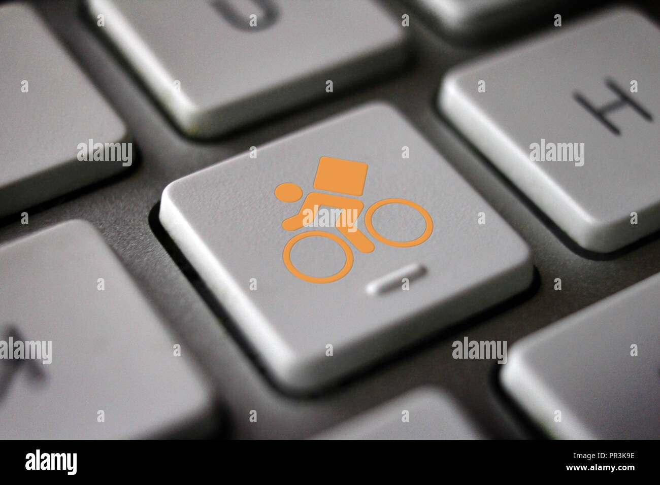 Shipping delivery service icon on keyboard key, concept Stock Photo Alamy