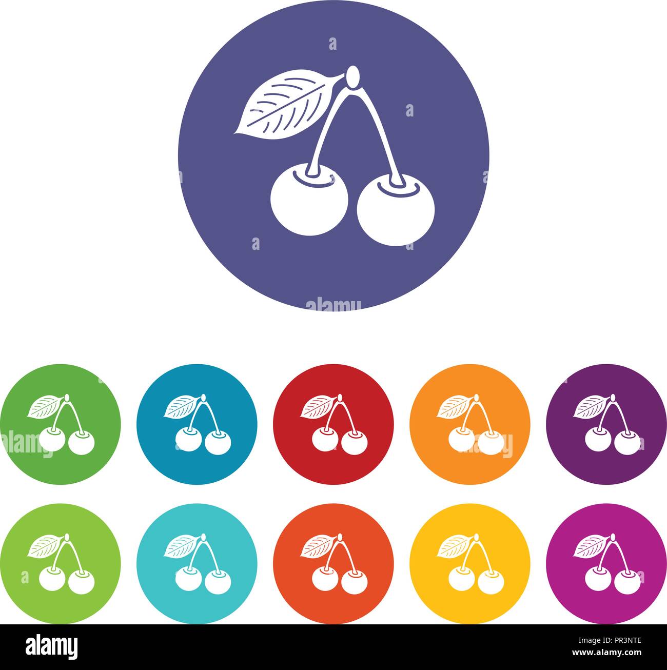 Cherry icons set vector color Stock Vector Image & Art - Alamy