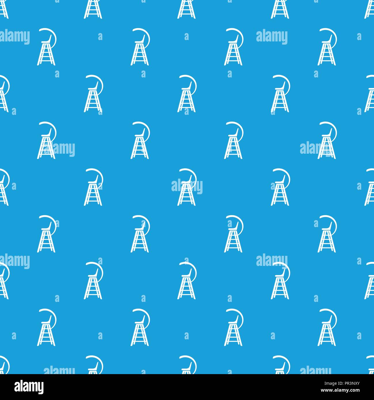 Tennis referee chair pattern vector seamless blue Stock Vector