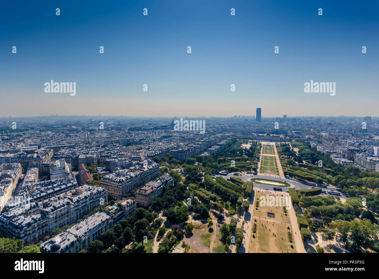 View Of Paris From The Second Floor Of Eiffel Tower Stock Photo