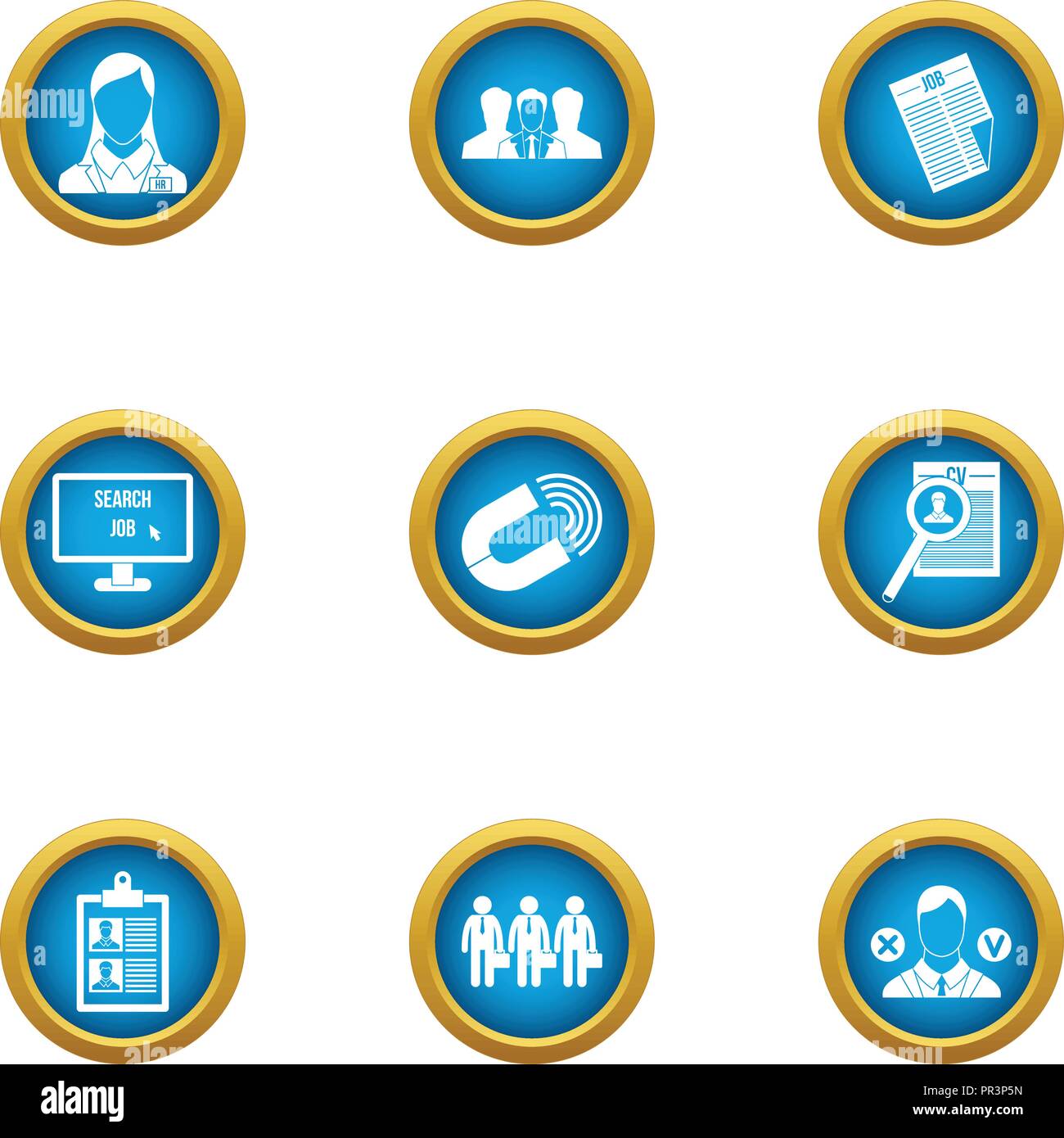 Head hunter icons set hi-res stock photography and images - Alamy