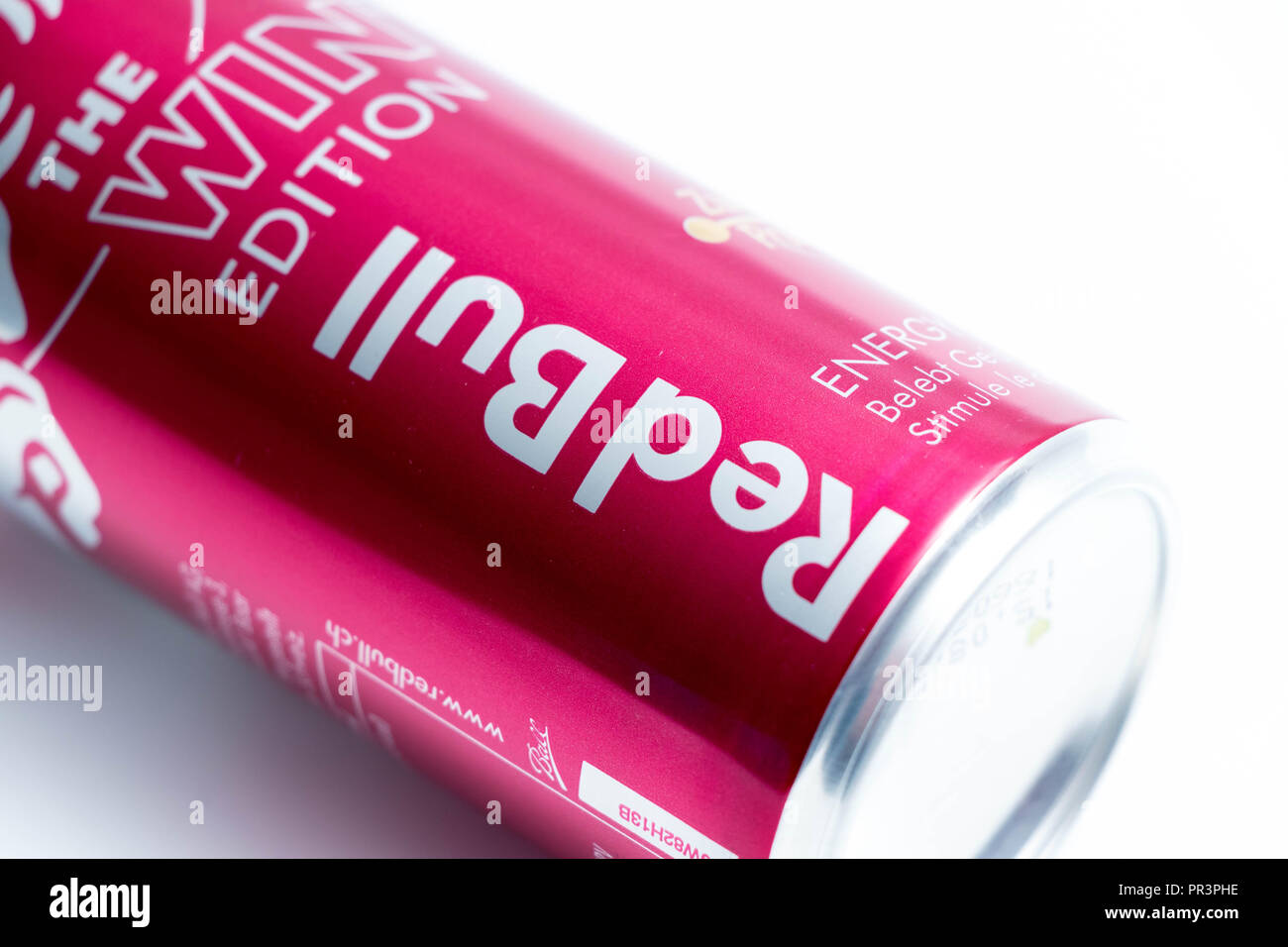 Red Bull energy drink winter edition rose purple cinnamon plum Stock