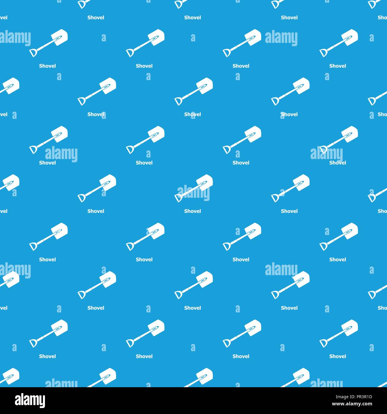 Shovel pattern vector seamless blue Stock Vector