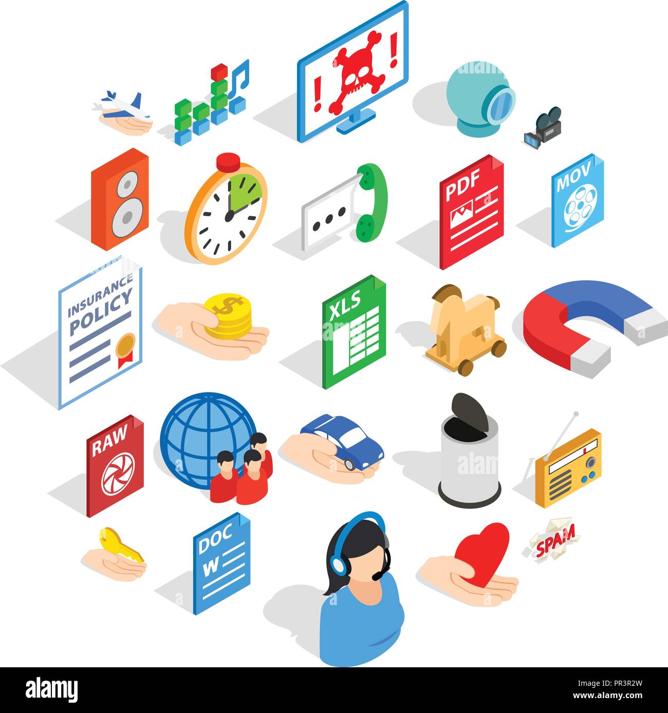Data icons set, isometric style Stock Vector Image & Art - Alamy