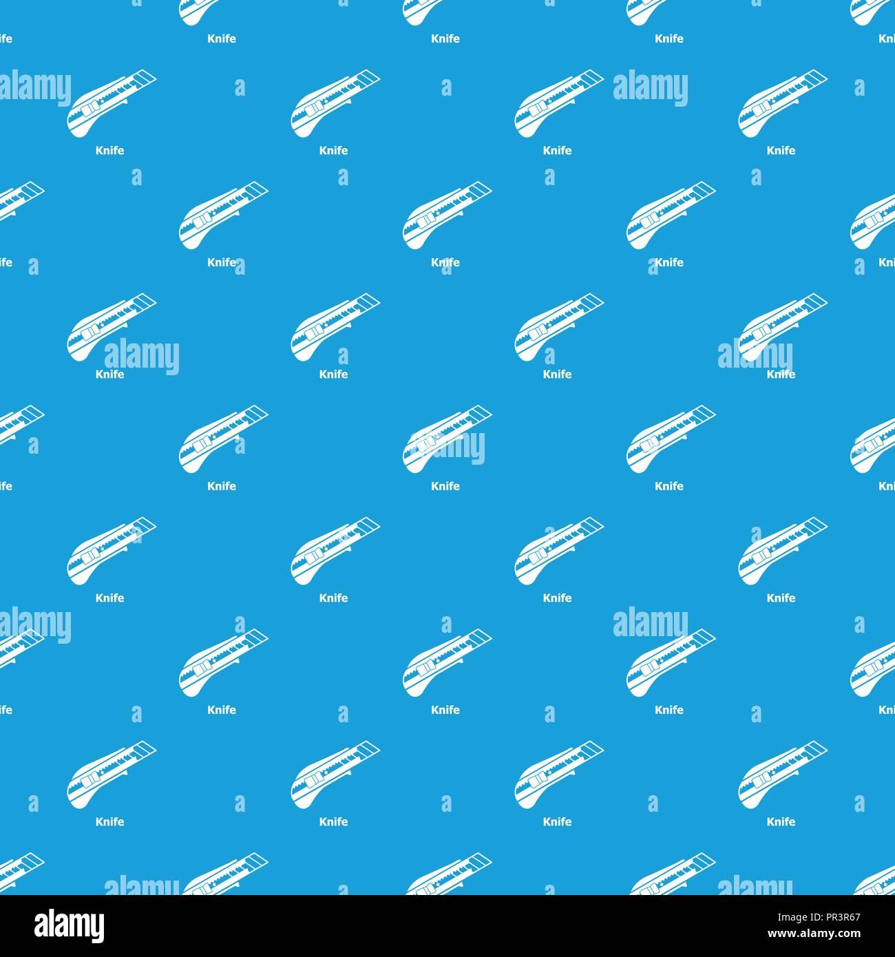 Knife pattern vector seamless blue Stock Vector