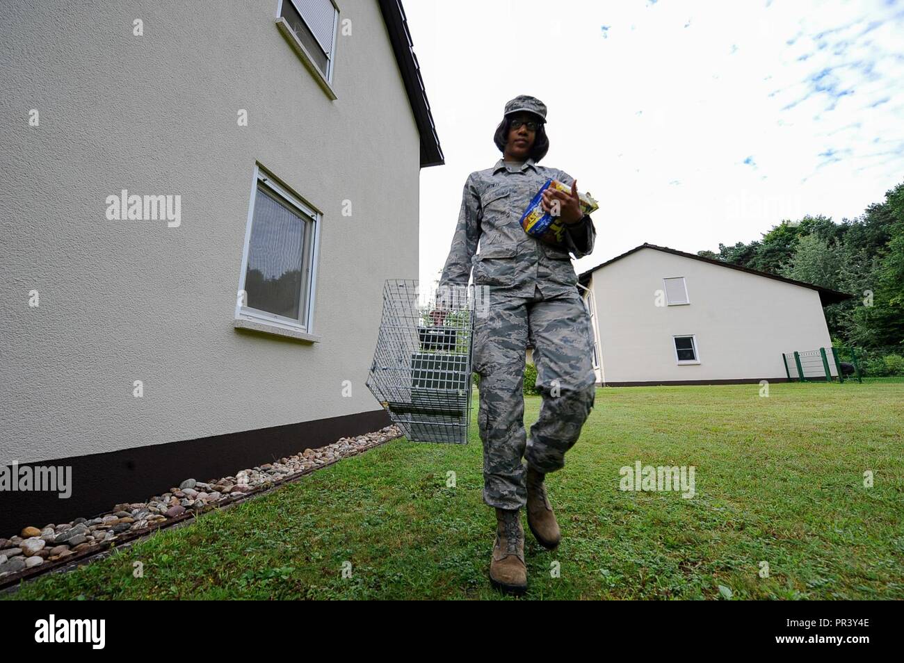 Airman 1st Class Arielle Howze, 786th Civil Engineer Squadron pest management journeyman, brings