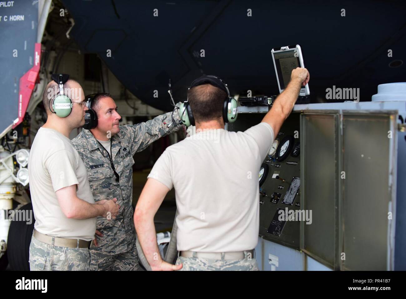Aircraft electrical and environmental system technicians with the 509th and 131st Aircraft