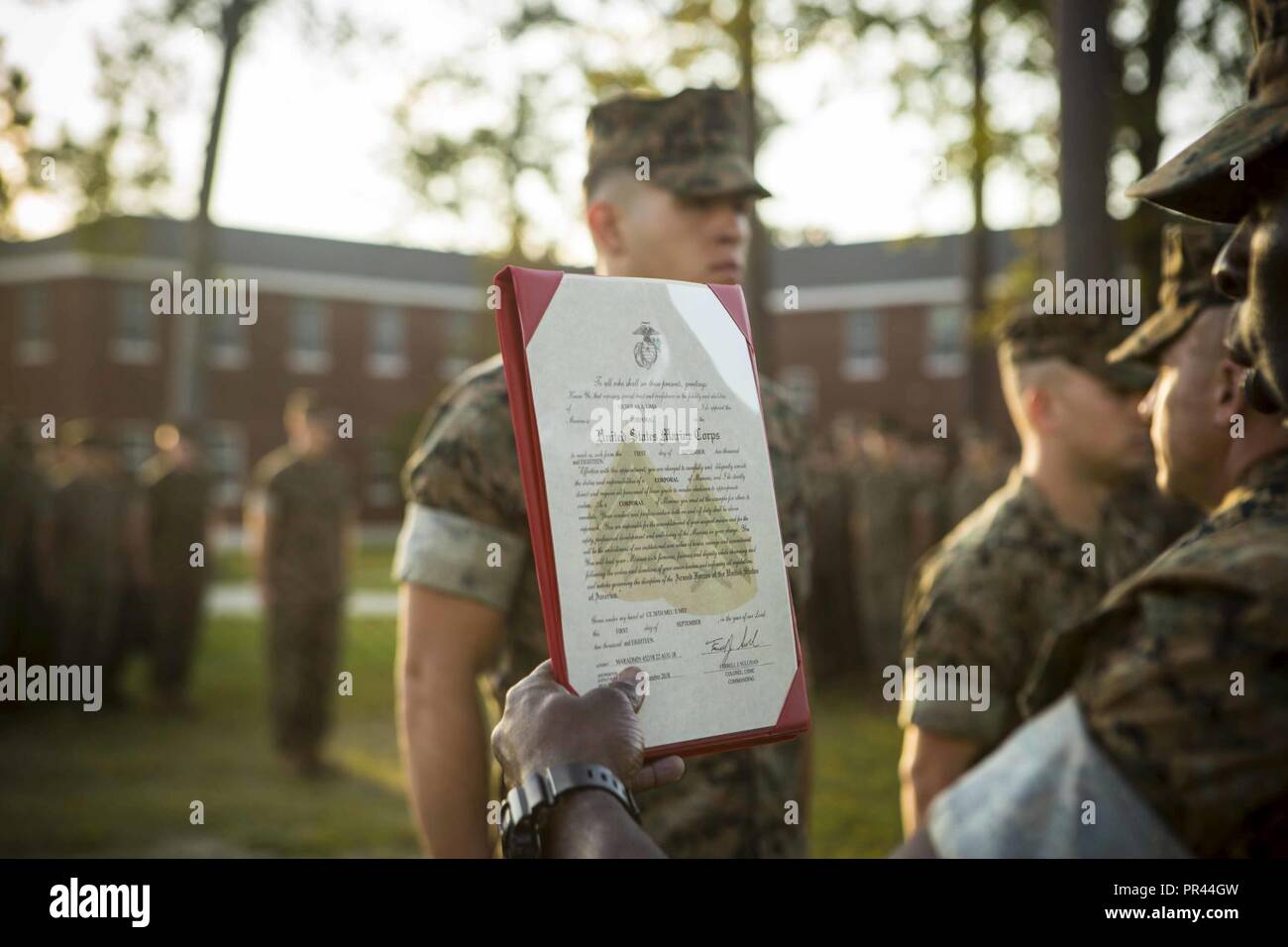 CAMP LEJEUNE, N.C. (September 5, 2018) U.S. Marine Corps Sgt. Maj