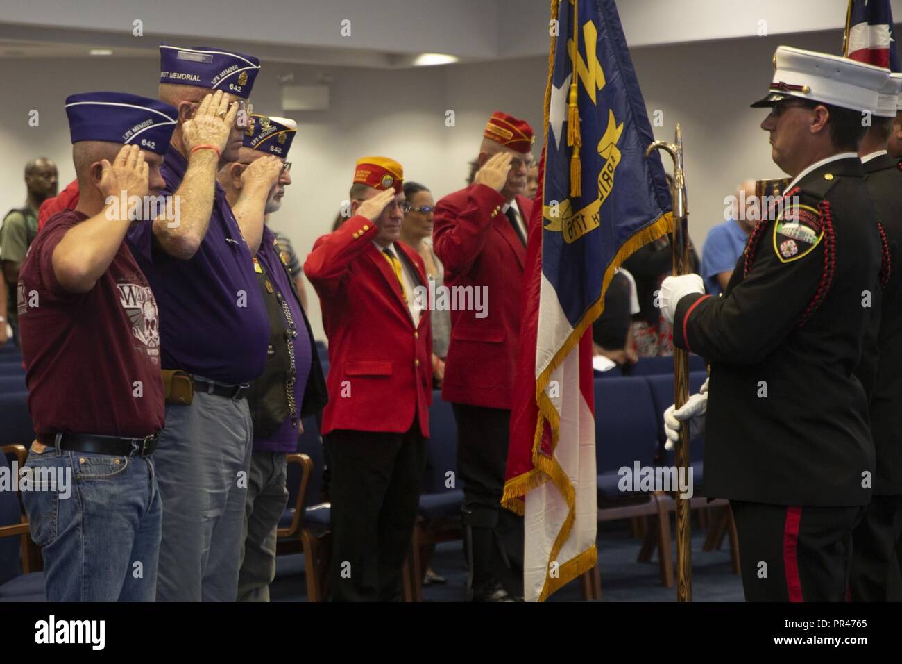 Service members, first responders and members from the community ...