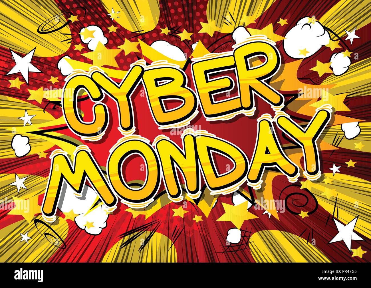 Cyber Monday - Vector illustrated comic book style phrase. Stock Vector