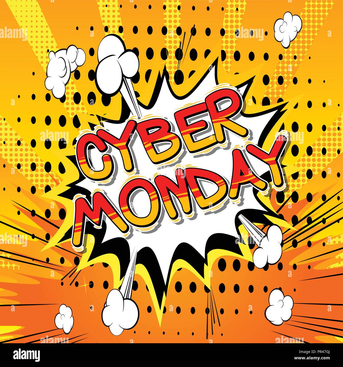 Cyber Monday - Vector illustrated comic book style phrase. Stock Vector