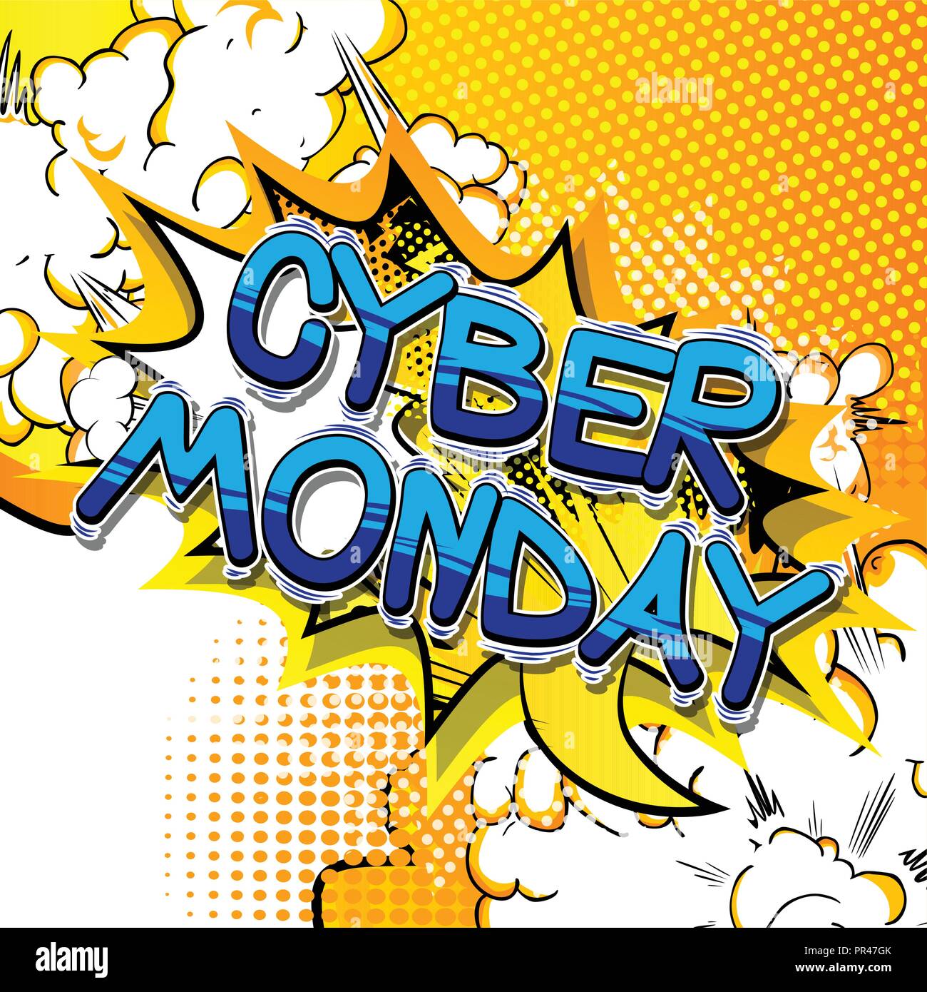 Cyber Monday - Vector illustrated comic book style phrase. Stock Vector