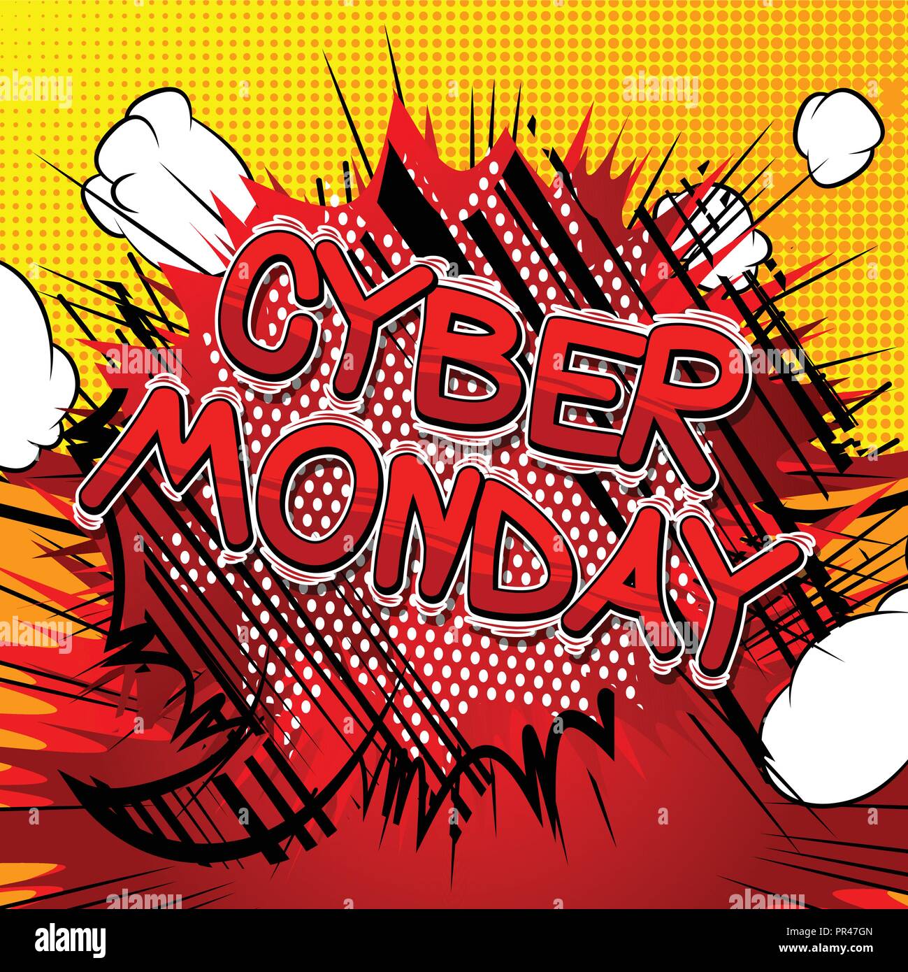 Cyber Monday - Vector illustrated comic book style phrase. Stock Vector