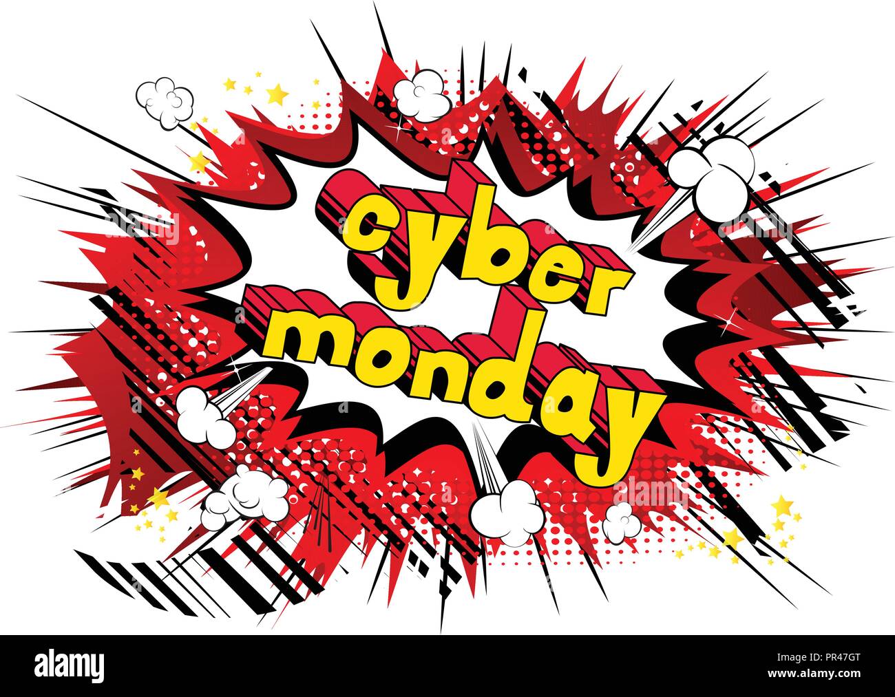 Cyber Monday - Vector illustrated comic book style phrase. Stock Vector