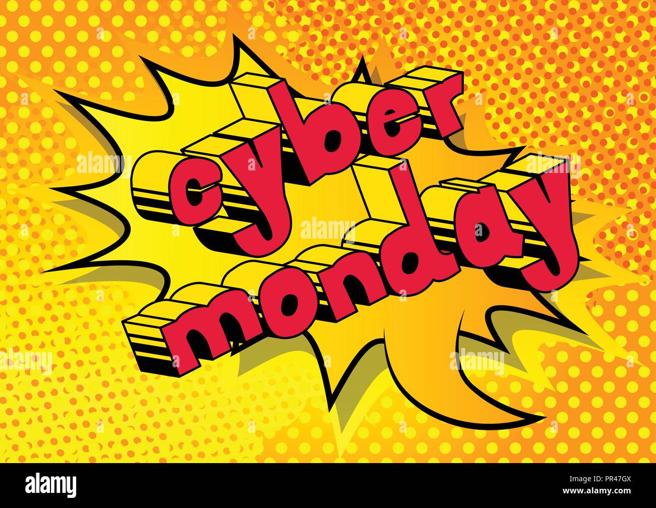 Cyber Monday - Vector illustrated comic book style phrase. Stock Vector