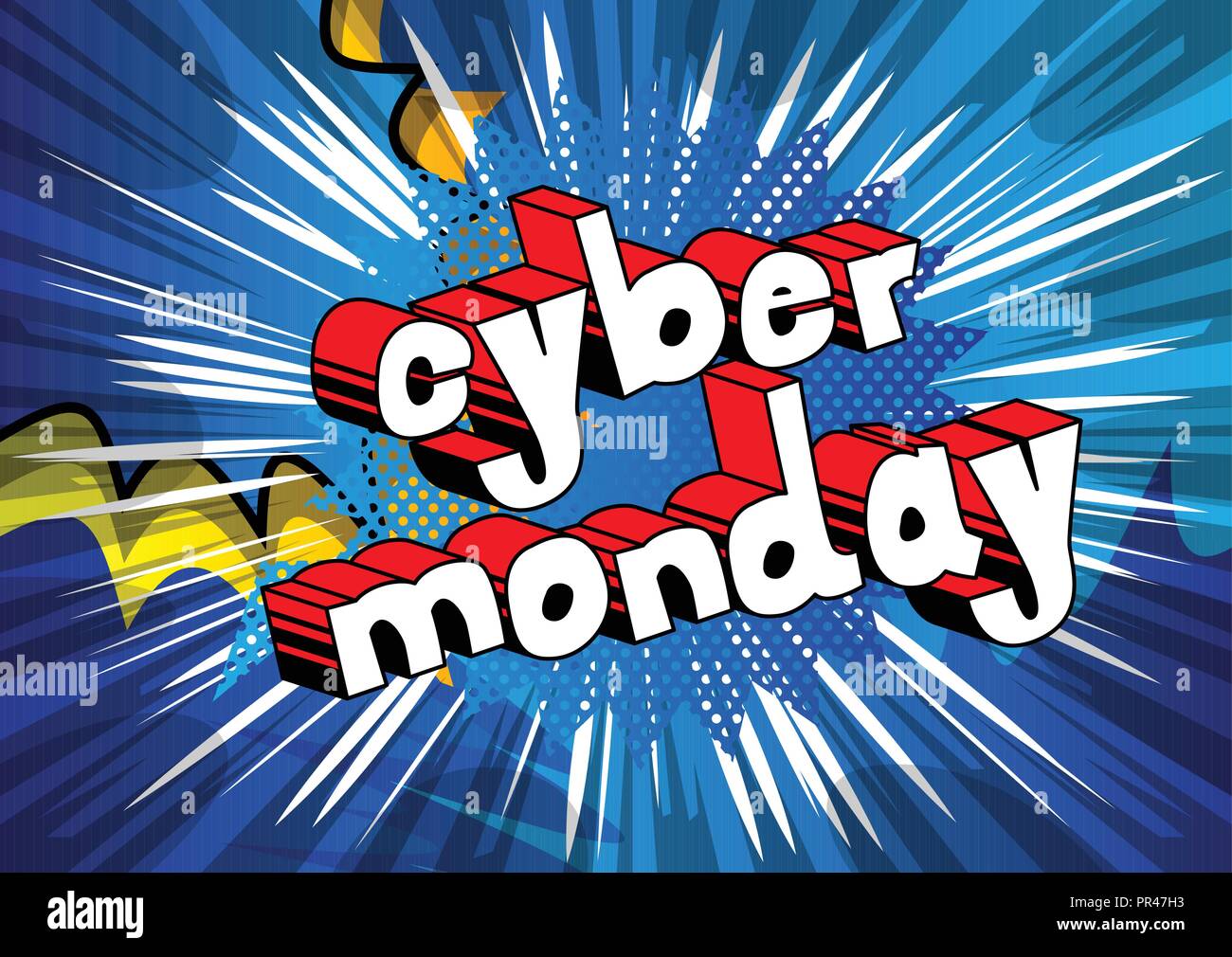 Cyber Monday - Vector illustrated comic book style phrase. Stock Vector