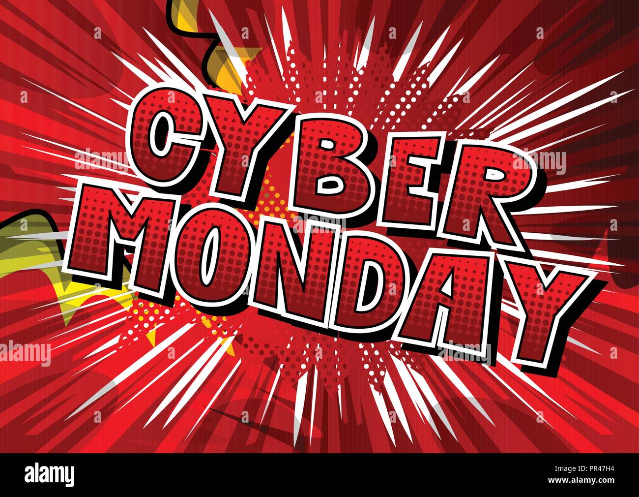 Cyber Monday - Vector illustrated comic book style phrase. Stock Vector