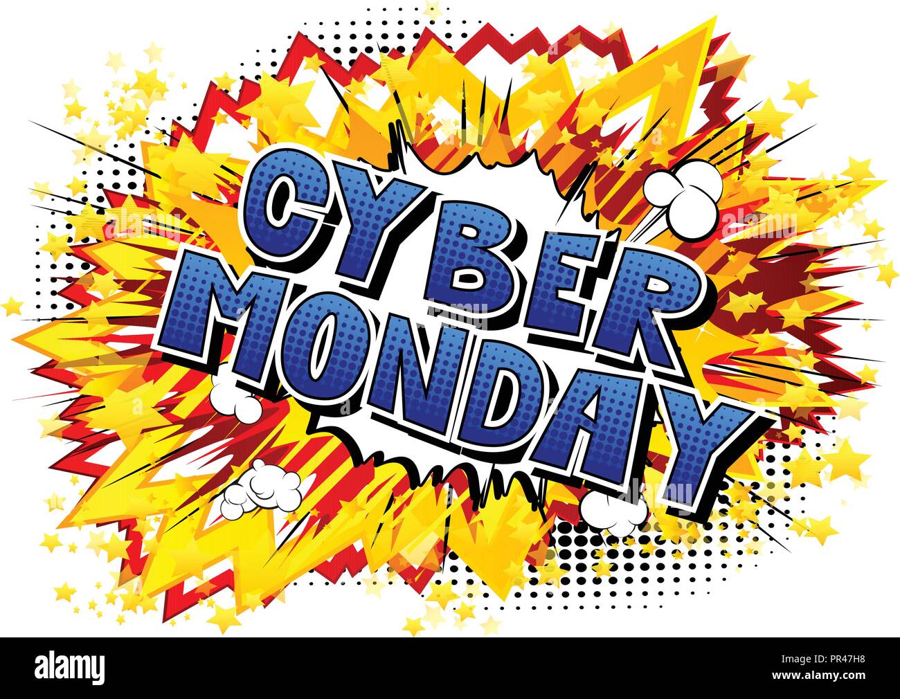Cyber Monday - Vector illustrated comic book style phrase. Stock Vector