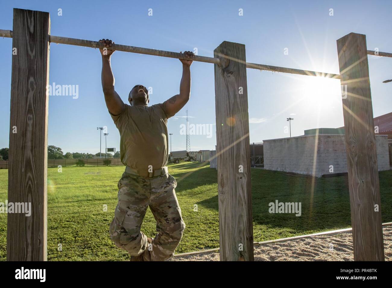 U. S.  Army Reserve Soldiers from the 4th Joint Communications Support competed in the “Mustang Challenge” during the weekend of the September 2018, battle training assembly.     Events during the Mustang Challenge consisted of a four-mile team ruck march, pull-ups, a one-mile relay, casualty evaluation and buddy carry.    4th JCS Soldiers also spent the weekend on the M4 qualification range, zeroing weapons and qualifying with the M4. Stock Photo