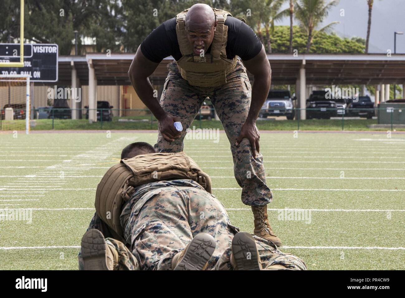 Marine corps martial arts instructor trainer hires stock photography