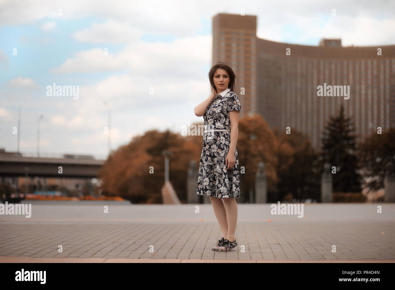 Beautiful girl for a walk in autumn Stock Photo - Alamy