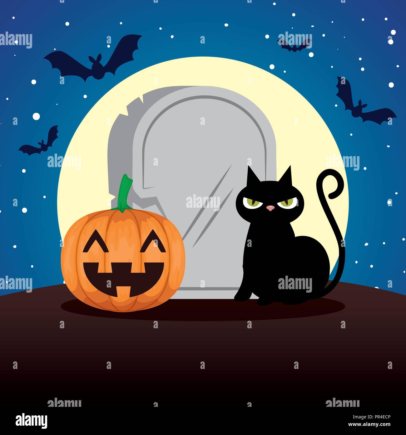 Black cat, halloween icon. Vector illustration, flat design Stock Vector  Image & Art - Alamy