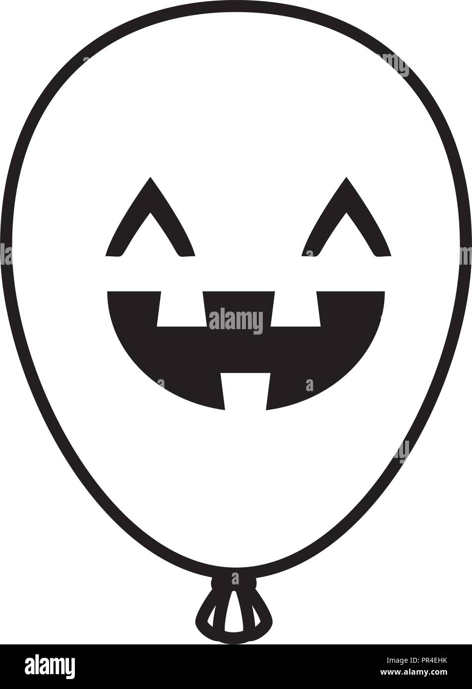 halloween balloon helium with face vector illustration design Stock