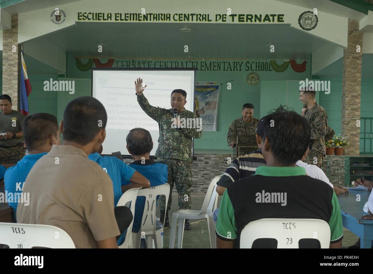 U.S. and Philippine service members gather together to teach CPR and ...