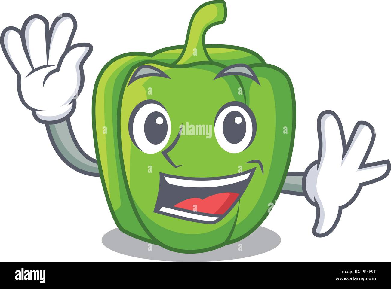 Waving green peppers on the table cartoon Stock Vector Image & Art - Alamy