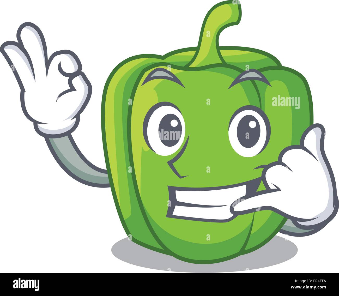 Call me green bell peppers isolated on mascot Stock Vector Image & Art ...