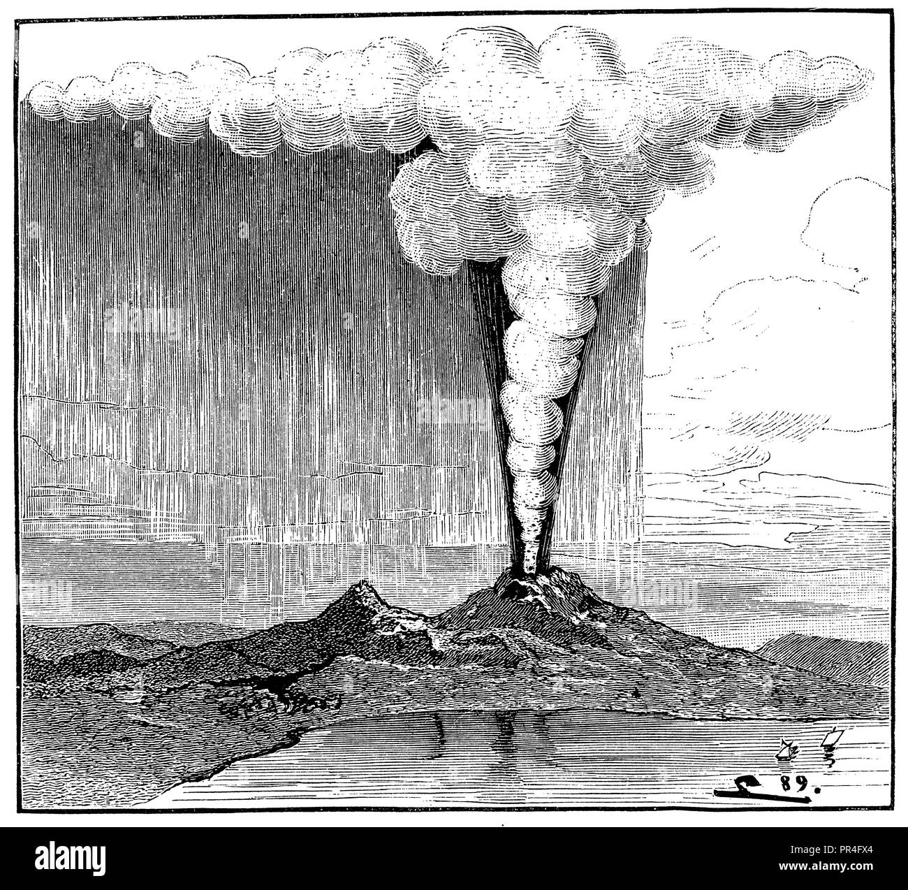 Eruption of Vesuvius in October 1822 (pine cloud), S. 1889  1890 Stock Photo