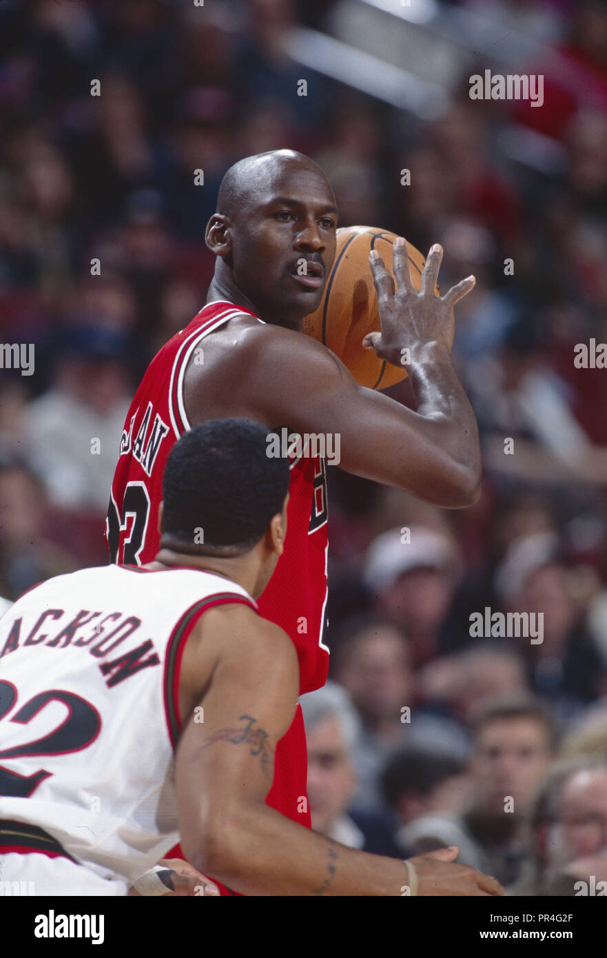 Michael Jordan of the Chicago Bulls. 1997-1998 Season Stock Photo