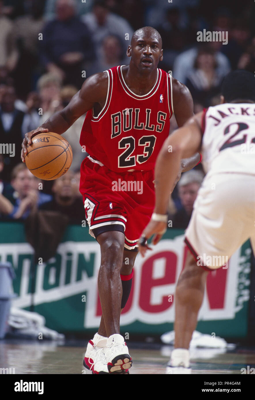 Michael Jordan of the Chicago Bulls. 1997-1998 Season Stock Photo