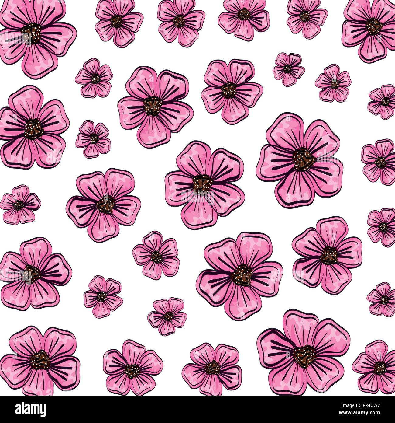 beautiful flowers pattern background vector illustration design Stock ...