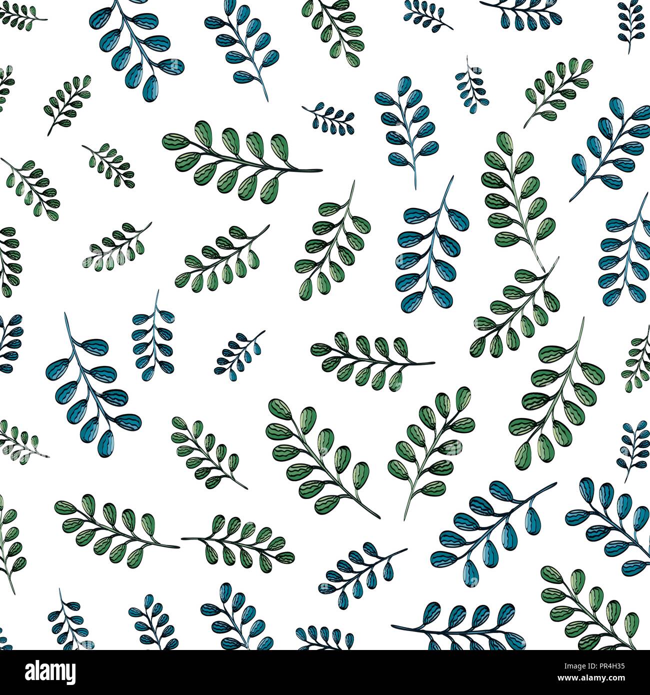 branches with leafs pattern background vector illustration design Stock ...