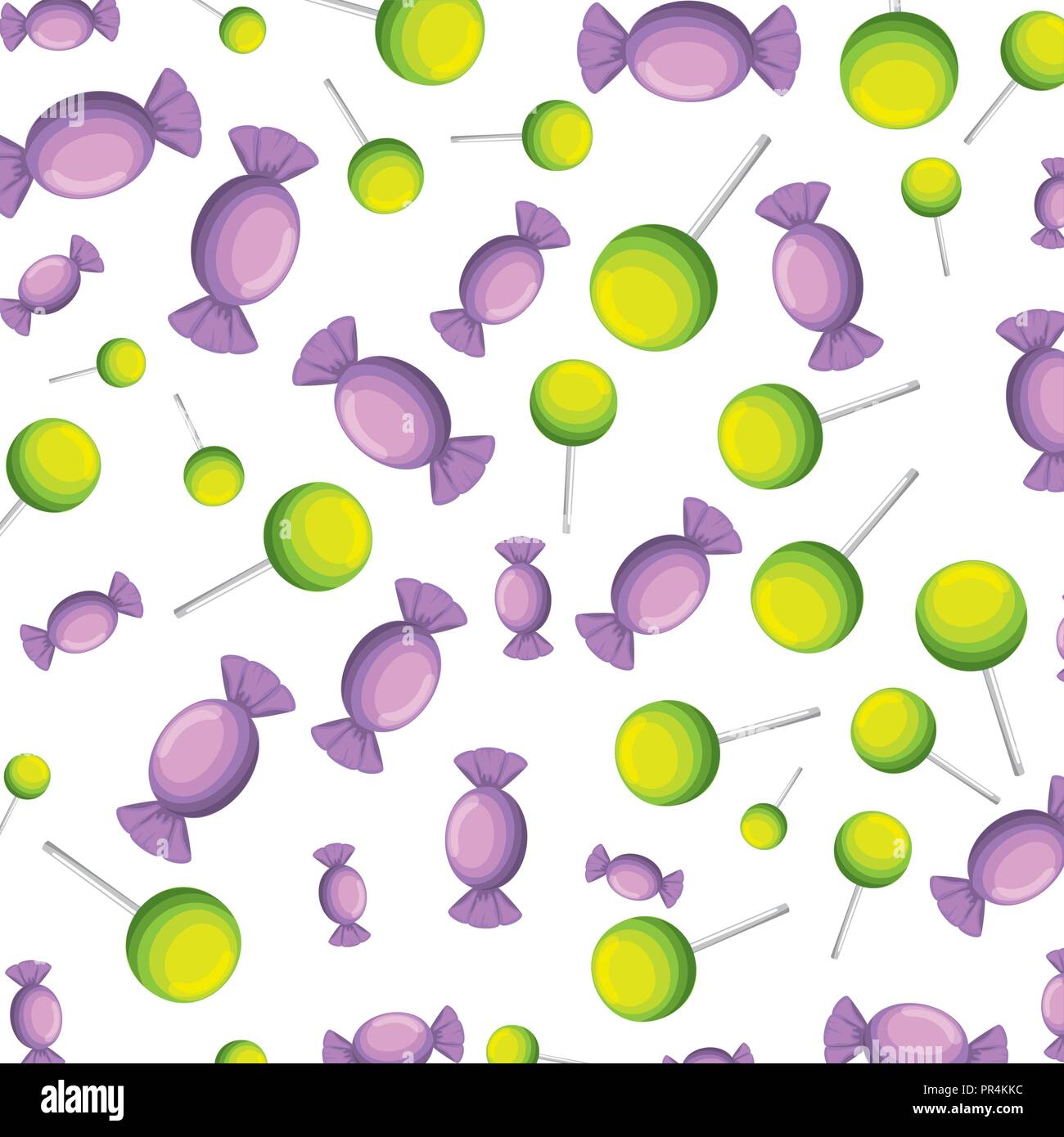 sweet lollipop and candies pattern background vector illustration ...