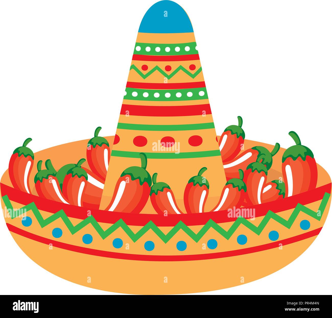 mexican hat with chili peppers Stock Vector Image & Art - Alamy