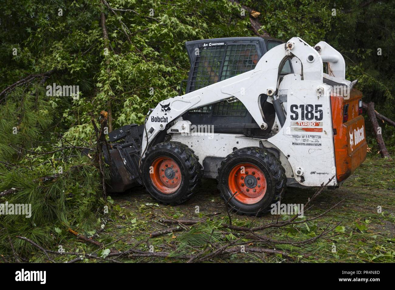 A Utility Worker With Sutton Tree Service Drives A Bulldozer To Clear A Fallen Tree From Hurricane Florence On Marine Corps Base Camp Lejeune Sept 16 2018 Hurricane Florence Impacted Mcb Camp