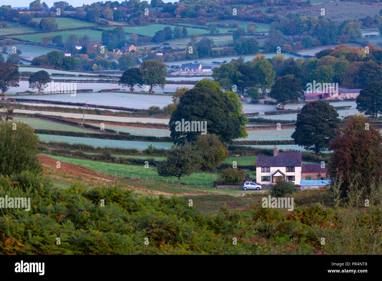 Flintshire, North Wales, September 2018. UK Weather A frosty clear