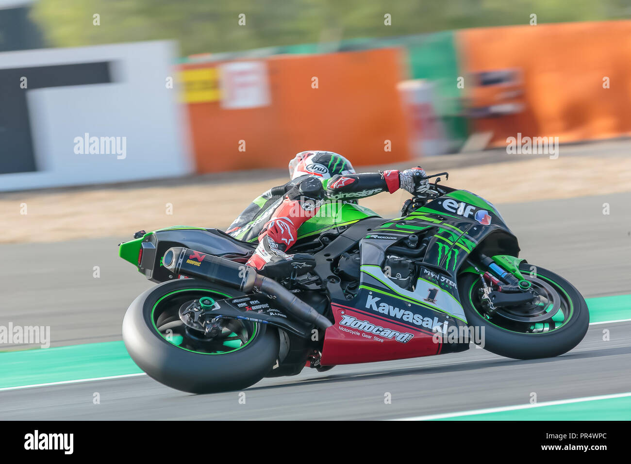 September 28, 2018 - 01, Jonathan Rea, GBR, Kawasaki ZX-10RR, Kawasaki  Racing Team WorldSBK, SBK 2018, MOTO - SBK Magny-Cours Grand Prix 2018,  Free Practice 3, 2018, Circuit de Nevers Magny-Cours, Acerbis