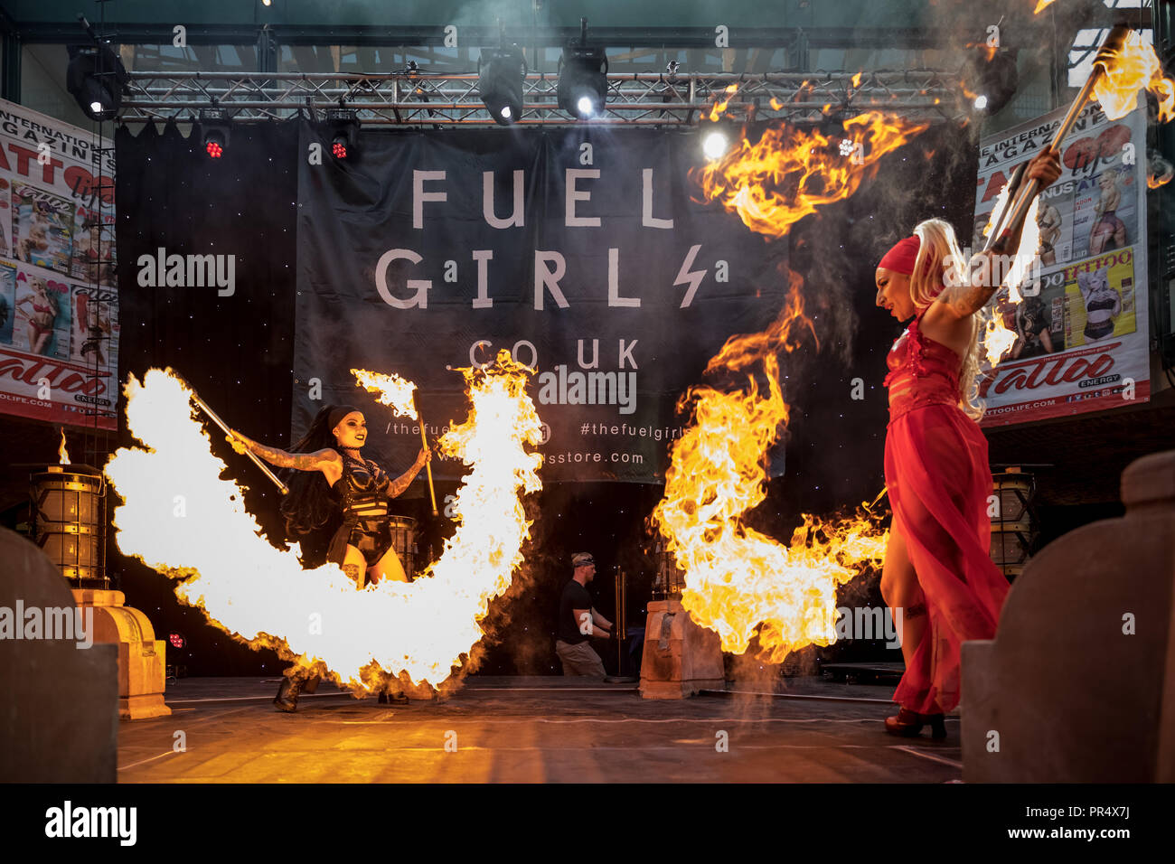 London, UK. 29th Sept, 2018. The Fuel Girls perform dazzling