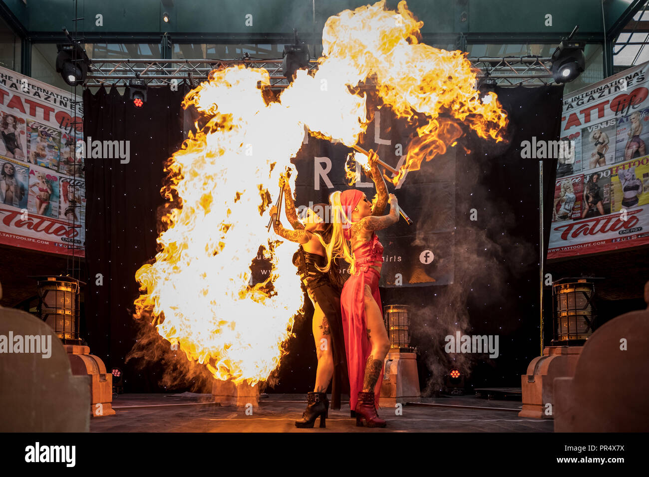 London, UK. 29th Sept, 2018. The Fuel Girls perform dazzling
