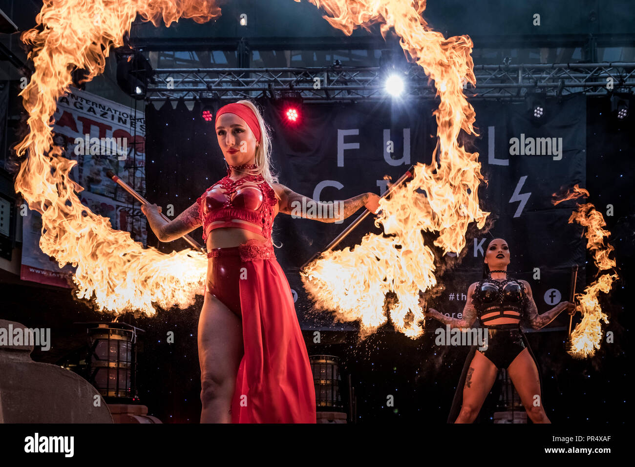 London, UK. 29th Sept, 2018. The Fuel Girls perform dazzling