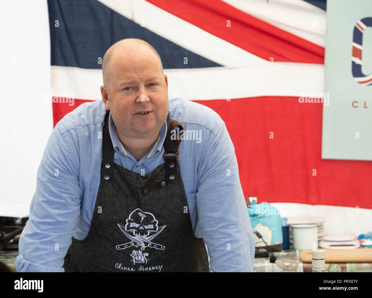 Brentwood Essex 29th September 2018 Essex Country Show in Weald Park Brentwood Essex in glorious autumn sunshine.  James Hillery formerly of Great British Bake off, gives a cookery demonstration Credit Ian Davidson/Alamy Live News Stock Photo