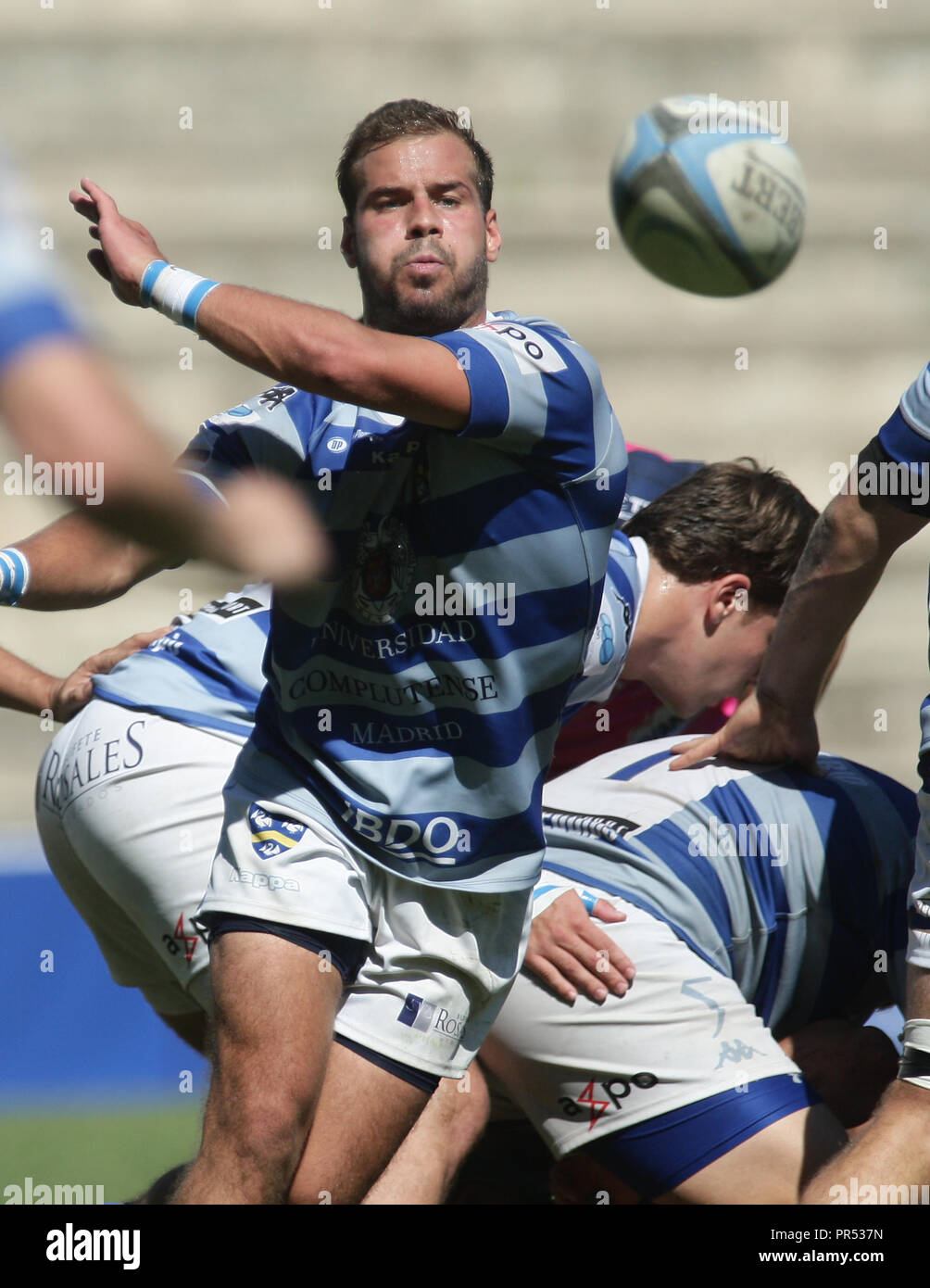 Madrid,Spain 29/09//2018, Heineken League of Rugby,Complutence Cisneros Vs.VRAC Entrepinares,Gorrotxategi Gorka of Complutence Cisneros in game action. Stock Photo