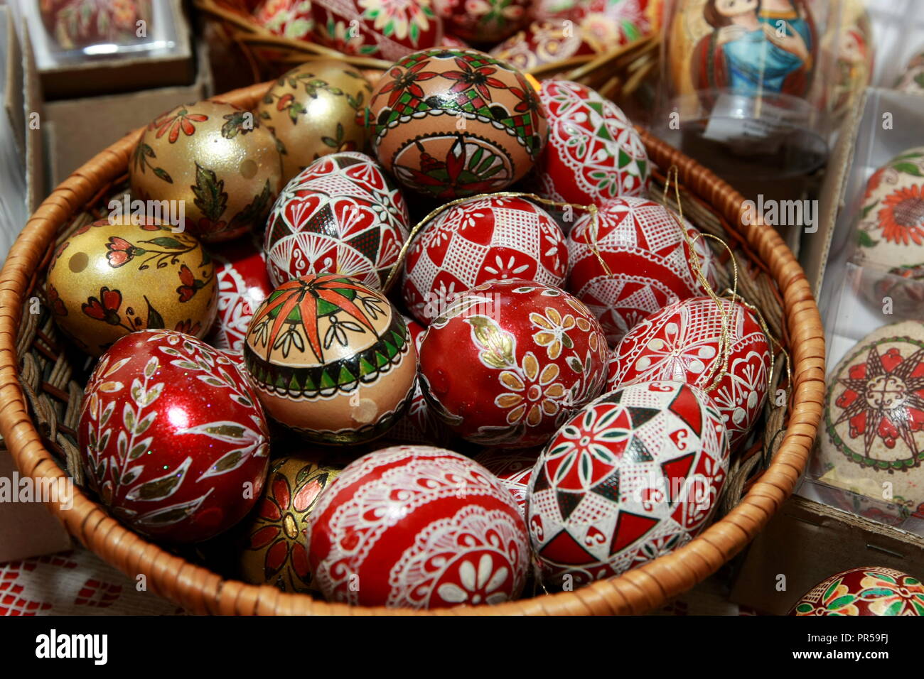 Easter eggs icon set in traditional russian style Vector Image